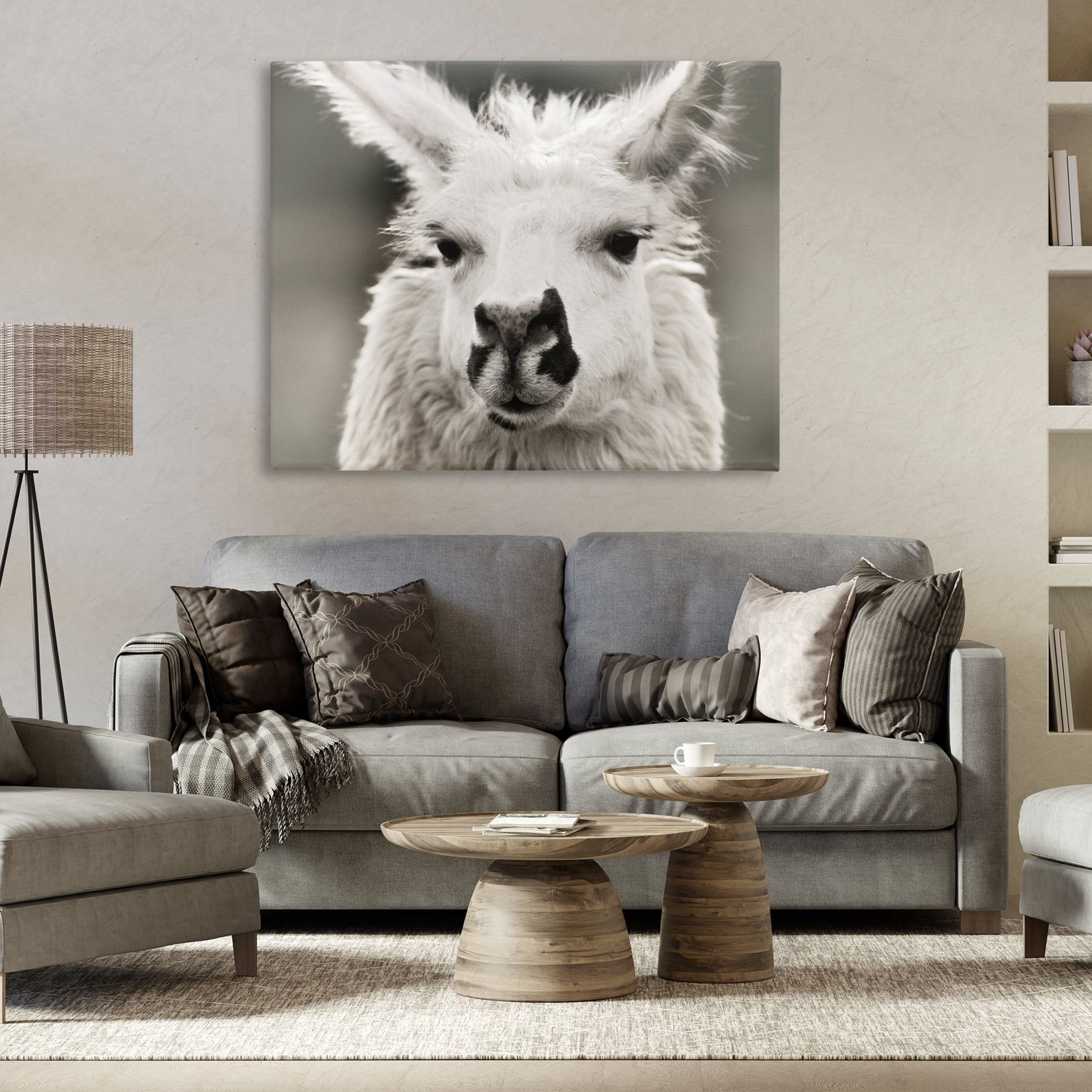 Stupell Industries Llama Gazing Portrait Animals & Insects Photography Gallery Wrapped Canvas Art Print Wall Art, 48 x 36