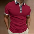thumbnail image 2 of Sngxgn Men's Short Sleeve Regular Fit Polo Shirt(Red,M), 2 of 4