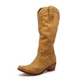 thumbnail image 2 of Women Mid-calf Cowboy Boots Pointy Toe Boot Western Cowgirl Boots Chunky Heels Studded Wide Calf Boots, 2 of 6