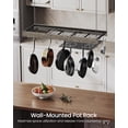 thumbnail image 2 of Hanging Pot Rack Ceiling Wall Mounted Pot Rack for Kitchen Industrial Style Pot Hanger with Hooks Cookware Storage Organizer for Pots and Pans Rustic and TPRBFC, 2 of 8