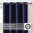 thumbnail image 2 of THD Cambridge Navy Blackout Curtains 84 Inches Long - Room Darkening Blue Curtains for Bedroom, Sleep Well Thermal Insulated Window Curtain Grommet Panels, Set of 2 (52 W x 84 L, Navy Blue), 2 of 9