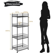 4 Tier Bathroom Storage Rack Wire Shelving Unit Organizer, Black