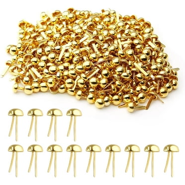 500 Pcs Round Head Paper Fastener,0.24 Inch Gold Mini Brads,Brass Fasteners Suitable for Art&Craft DIY Projects