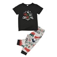 thumbnail image 4 of Usaibhir Matching Family Pajamas Sets Christmas PJ's with Christmas Printed Long Sleeve Tee and Bottom Loungewear Sleepwear, 4 of 7
