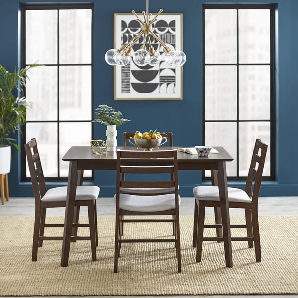 Derrin 5 Piece Dining Set By Bellamy Studios Walnut Walmart Com Walmart Com