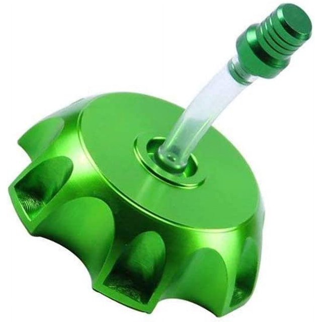 Tapa de tanque de combustible de aluminio CNC con válvula de ventilación para motocicleta todoterreno de 50 cc 70 cc 90 cc 110 cc 125 cc 140 cc 150 cc 160 cc (verde)