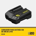 thumbnail image 2 of Cargador Repuesto Batería 20 V Stanley Taladro Rotomartillo SC125, 2 of 6