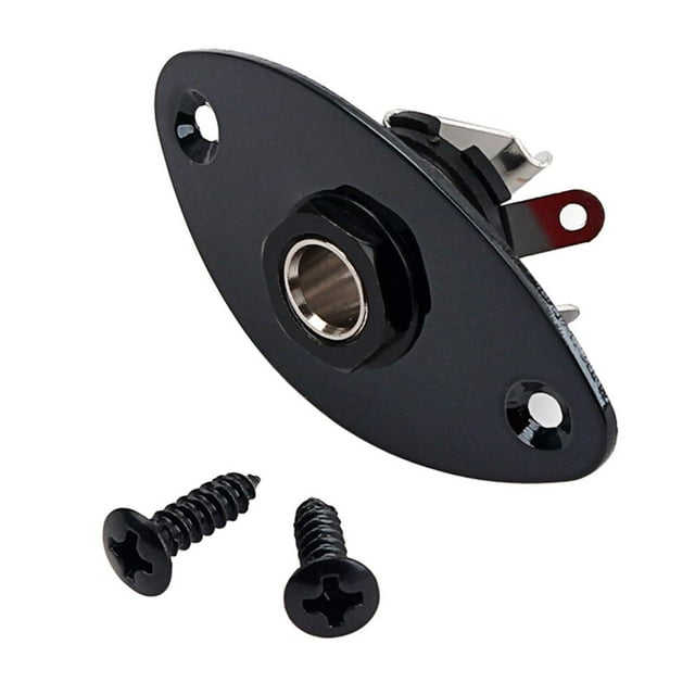Enchufe de Salida de Bajo Eléctrico Ovalado Hugo Zócalo de guitarra eléctrica Negro