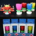 thumbnail image 2 of Wisremt New Fashion Lotus Flower Festival Music Birthday Cake Candles Decorative Music Party, 2 of 6