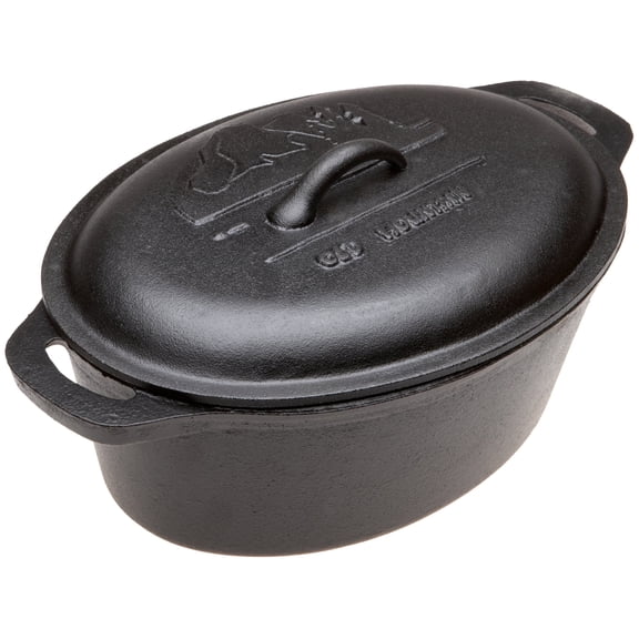 Old Mountain Pre-Seasoned Casserole with Dome Lid, 4 Quarts, Black