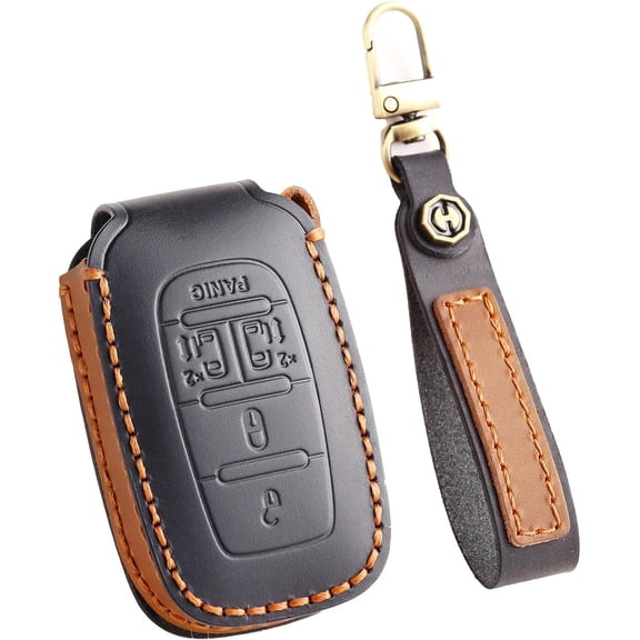 Key Fob Cover Compatible with Chrysler Pacifica Voyager 2017-2022 5/7 Button Keychain Case Holder Protector,5 Button-black