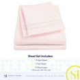 thumbnail image 4 of Sweet Home Collection 1800 Thread Count Extra Deep 21" Pocket 4 Piece Sheet Set Cal King Pale Pink, 4 of 5