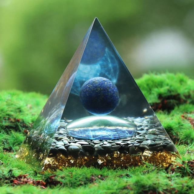 Adornos Colgantes Pirámide de orgonita de 5 cm, piedra de cristal Natural, orgonita, energía curativa, decoración del hogar Wdftyju Libre de BPA
