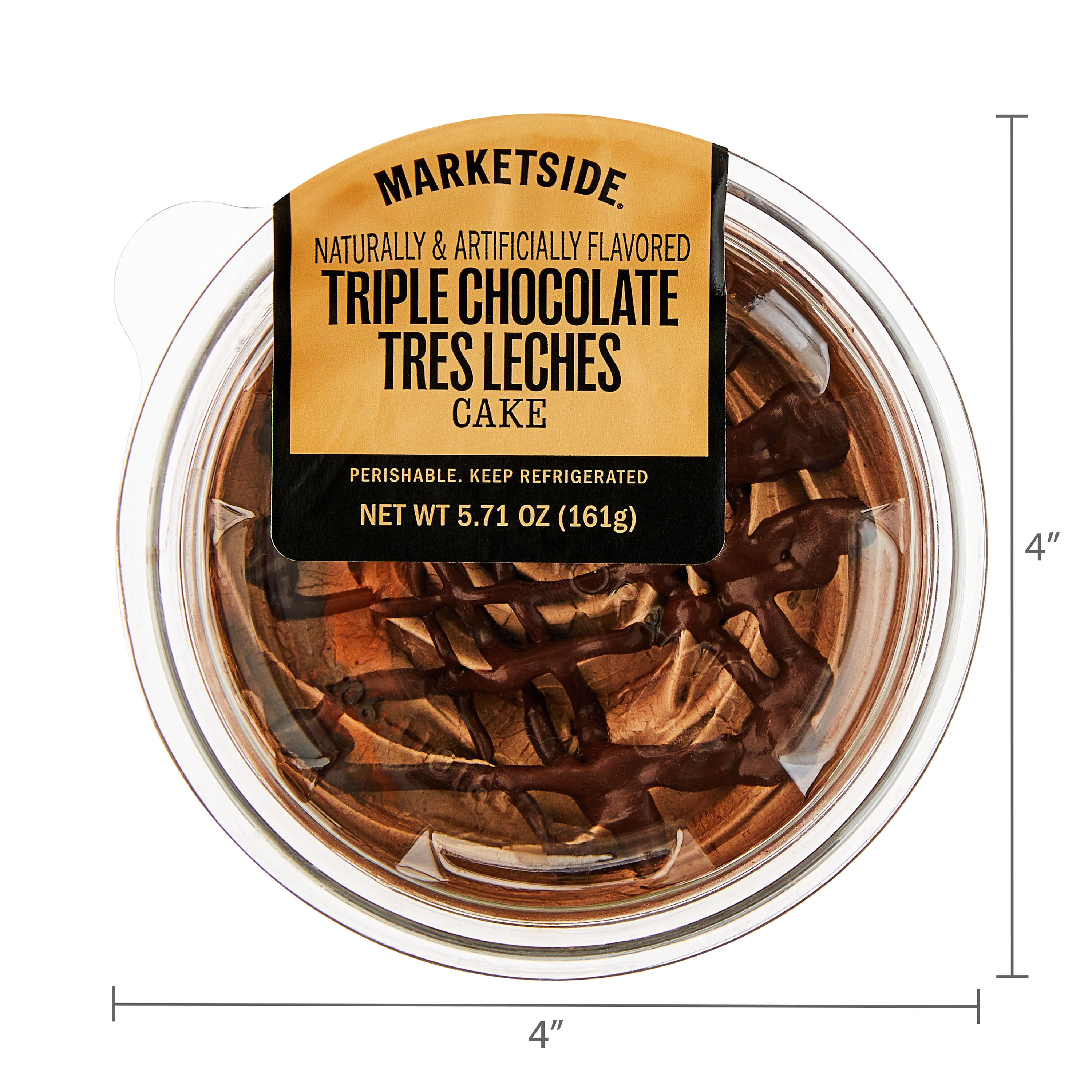 Marketside Triple Chocolate Tres Leches Cake Parfait Dessert Cup, Naturally and Artificially Flavored, 6oz (Refrigerated Dessert)