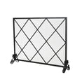 thumbnail image 3 of Benjara Fireplace Screen- Classic Diamond Shape with Mesh- 41x32 Black Finish, 3 of 9