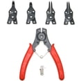 thumbnail image 6 of Biltek 4 in 1 Snap Ring Pliers Plier Set Circlip Combination Interchangeable Retaining Clip Tool Kits External + Internal Retaining Multiple Jaws, 6 of 6