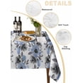 thumbnail image 2 of Blue Floral Table Cloth, Waterproof Tablecloth for Rectangle Tables, Abstract Watercolor Flower Leaf Plant Reusable Washable Fabric Table Cover for Restaurant Kitchen Dining Tables 60"x84", 2 of 9