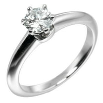 Pre-Owned Tiffany Solitaire Ring Size 6.5 0.39ct VS1/E/GOOG Pt950 Platinum Diamond... (Good)