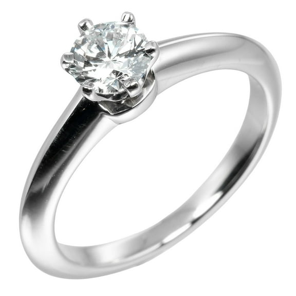 Pre-Owned Tiffany Solitaire Ring Size 6.5 0.39ct VS1/E/GOOG Pt950 Platinum Diamond... (Good)