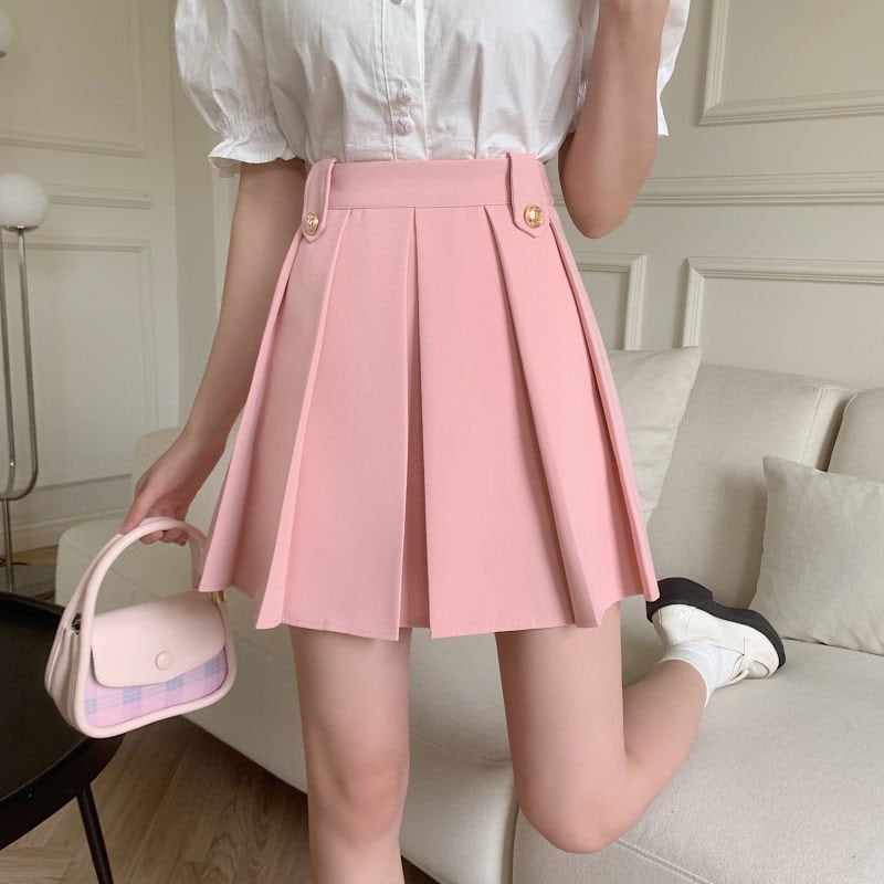 Hot Pink Women's Brief Denim High Waisted Skirt Split Hem Stretch -  ShopperBoard