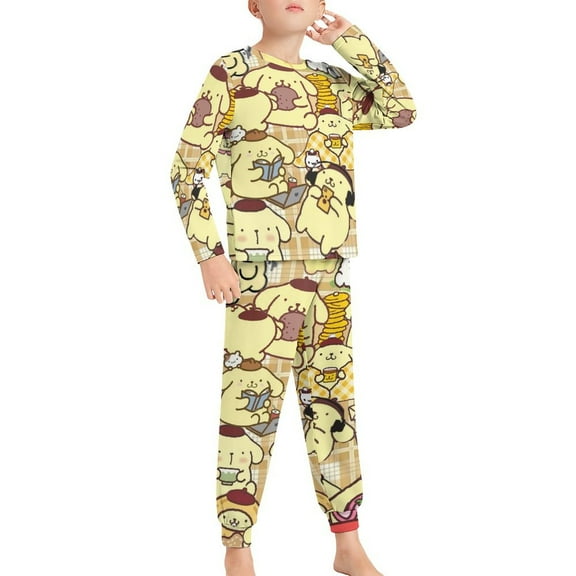 Pompompurin Long Sleeve Top And Pants 2 Piece Pajama Set