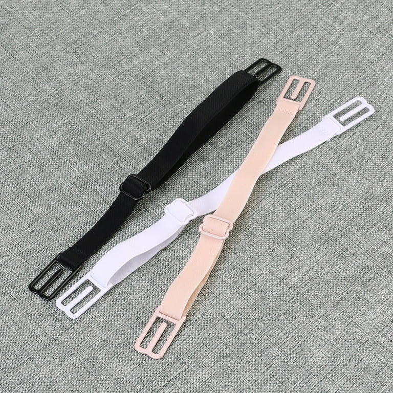 6 Pieces No-slip Bra Strap Clips Adjustable Anti-slip Elastic Strap Holder,  Black+Beige+White