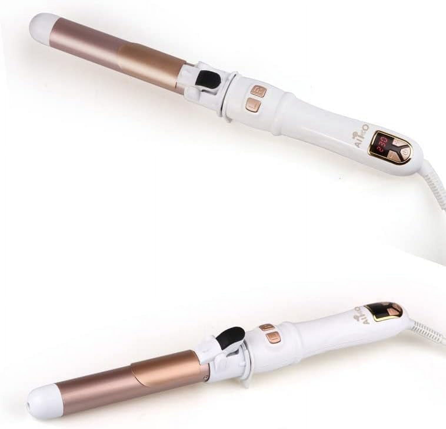 Auto Rotating Hair Curler Curling Wand 28mm 1.1 Inch Curling Irons Hair Waver 30s Instant Heat-Up, Anti-Scald & Dual Voltage, with LCD Temp Display