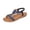 Navy, variant on pwidon Women's Wedge Sandals Elastic Ankle Strap Open Toe Boho Slip On Orthopedic Arch Support Rhinestone Gemstone Casual Beach Walking Sandals Black 5.5