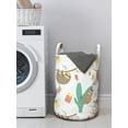 thumbnail image 3 of Christmas Laundry Bag, Pattern of Sloths Holiday Socks and Gift Boxes, Hamper Basket with Handles Drawstring Closure for Laundromats, 13" x 19", Seafoam Dark Tan, by Ambesonne, 3 of 4