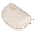 Large Capacity Travel Organizer for Cosmetics & Lipsticks Beige PU