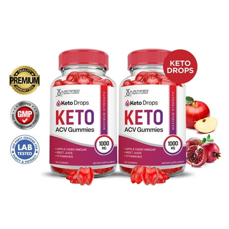 (2 Pack) Keto Drops Keto ACV Gummies 1000MG Dietary Supplement 120 Gummys
