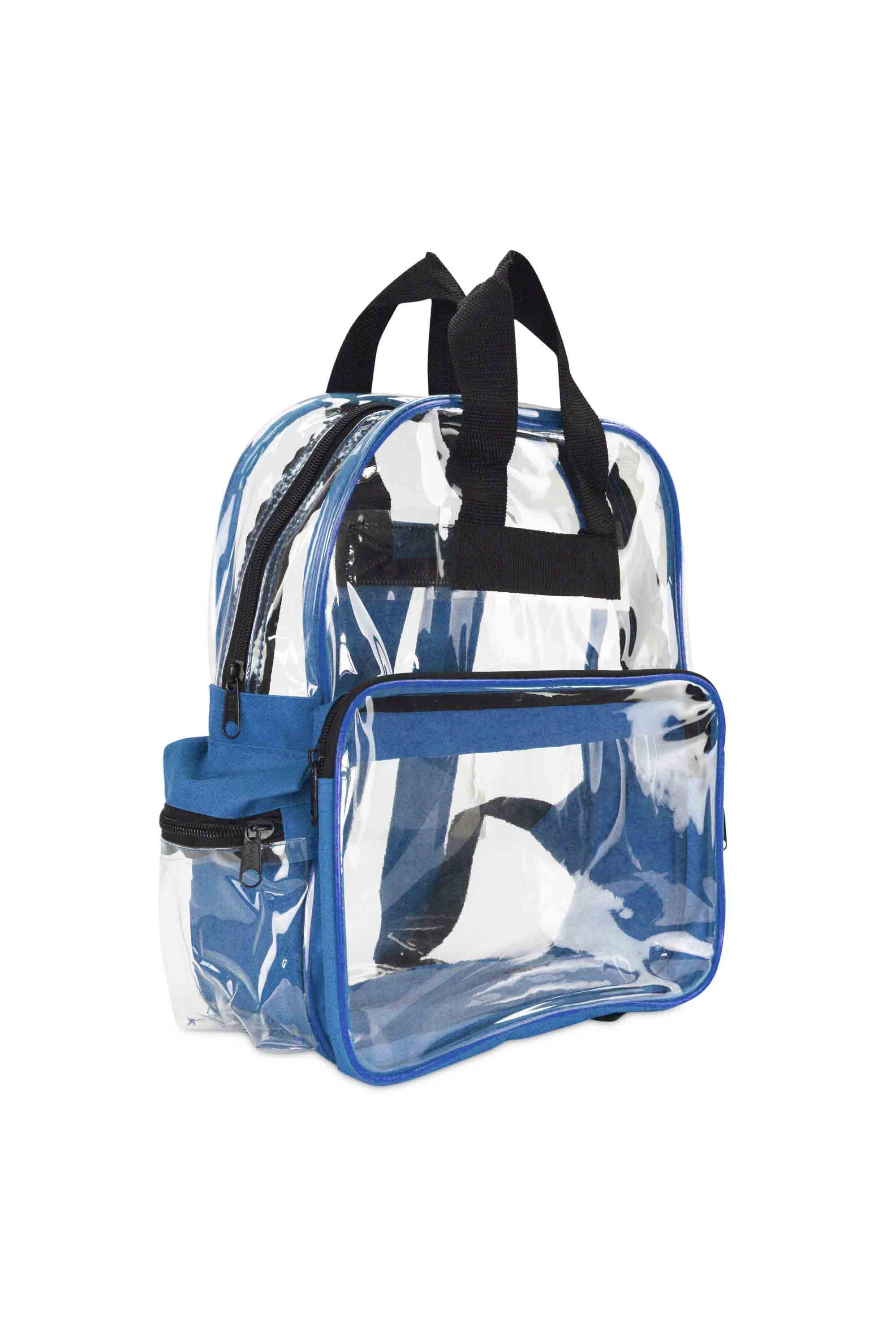 clear blue backpack