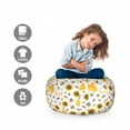 thumbnail image 2 of Honeycomb Storage Toy Bag Chair, Sunflowers Bees Honey and Text Summer Season Pattern, Stuffed Animal Organizer Washable Bag, Large Size, Umber Yellow, by Ambesonne, 2 of 3