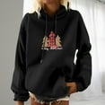 thumbnail image 3 of HAiming Women's Pullover Sweatshirts Christmas Printed Drawstring Long Sleeve Casual Loose Hoodie Tops with Pocket, 3 of 5