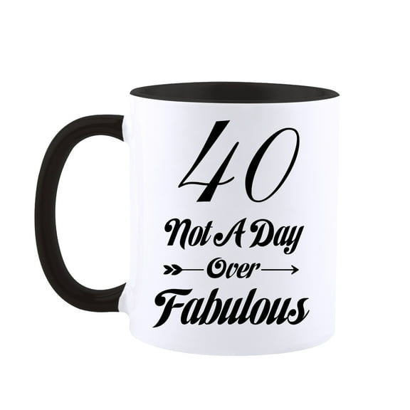 Funnil 40th Birthday Mugs for Women and Men Ceramic Coffee Cup,Black