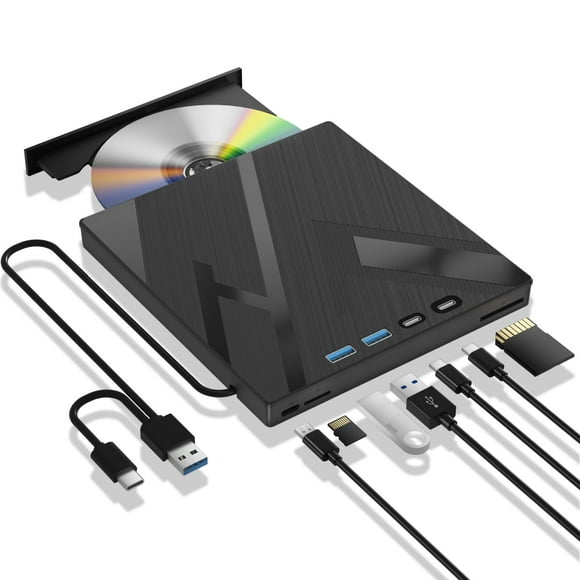 Unidad Blu Ray externa Wbacon 7 en 1 para PC Windows Mac
