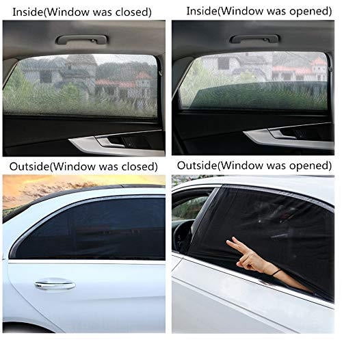 2pcs Car Window Sun Shade Sock Cover UV Protector For Baby Child Shield Black