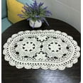 thumbnail image 3 of 11X19 Inch 100% Cotton Handmade Lace Crochet Oval Table mats Placemats Doily Doilies, 3 of 7