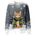 thumbnail image 4 of Chandail en Molleton Imprimé Joyeux Noël pour Femmes Col Rond Décontracté Manches Longues Coupe Ample Blouse d'Entraînement Col Rond Confortable, 4 of 4