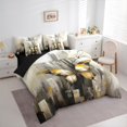 thumbnail image 3 of Manfei Watercolor Butterfly Twin Bedding Sets 7pcs, Vintage Oil Painting Bedding Comforter Set, Chic Animal Wildlife Sheet Sets, Ultra Soft Home Decor, 3 of 8