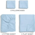 thumbnail image 4 of CGK Linens 4-Piece 400 Thread Count Cotton Sheet Set - Full Size 100% Cotton Sateen Bed Sheets Fits 18"-24" Mattresses, Light Blue, 4 of 6