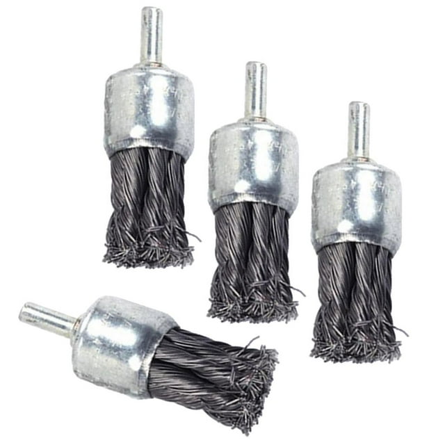 4pcs Knot Wire End Brush, , 25mm, Metal Surface Grinding Dusting,