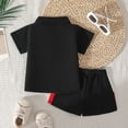 thumbnail image 7 of felwors Toddler Boy Patchwork Summer Outfits Short Sleeve Button Down Shirt Tops & Casual Shorts Sets Baby 9M 12M 18M 2T 3T Clothes (12-18 Months), 7 of 7