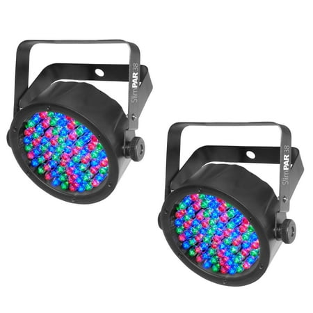 - (2) Chauvet SlimPar 38 LED DMX Slim Par Can Stage Pro DJ RGB Lighting Effects