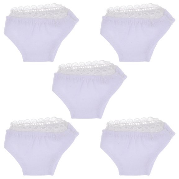 TEHAUX Toddler Girls Underwear 5-Pack White Cotton Soft Comfortable Briefs Panties