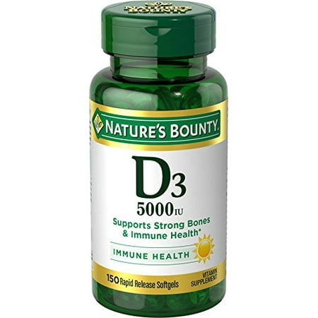 2 Pack Natures Bounty Vitamin D3 5000 Iu 150 Softgels Each
