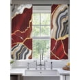 thumbnail image 2 of Red Marble Sheer Curtains 72 Inch Length 2 Panels Set, Grey Gold Texture Vintage Farmhouse Art Voile Window Treatment Rod Pocket Curtains Sheers Drapes for Bedroom/Living Room/Kitchen 52"x72"x2, 2 of 7