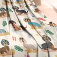 thumbnail image 3 of Dachshunds on the Beach Blanket,Comfortable Soft Flannel Throw Blanket,All Season,Warm Lightweight Blankets for Sofa Bed Couch Living Room Chair,30"x40"(80x100cm), 3 of 4