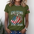thumbnail image 2 of NMMUED Patriotic 250 Years of Freedom 4th of July Shirts Women American Flag Graphic Tee 1776 2026 Independence Day Summer Casual T-shirt Comfortable Short Sleeve Top Green S, 2 of 6