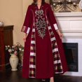 thumbnail image 4 of Qiopertar Robe à Manches Longues Imprimée Mode Arabe pour Femmes Musulmanes Col Rond en Solde à Moins de 5$ en Solde Offres d'Accès Anticipé, 4 of 9